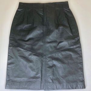 Genuine Leather Black Mini Skirt
